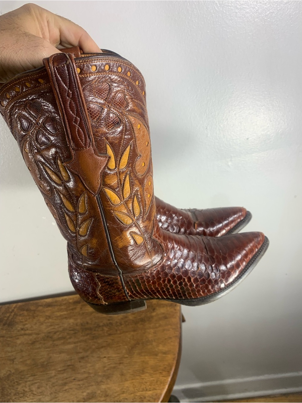 Vintage Cuadra python snakeskin cowboy boots - Picture 6 of 12